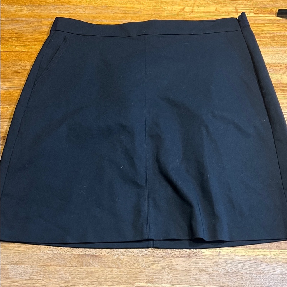 Liz Claiborne Women 18 Black A-Line Elastic Waist Zip Side Pocket‎ Office Skirt